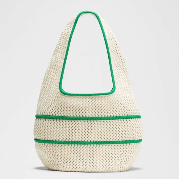 lululemon athletica Cream Woven Tote with Green Trim - Picture 3 of 5